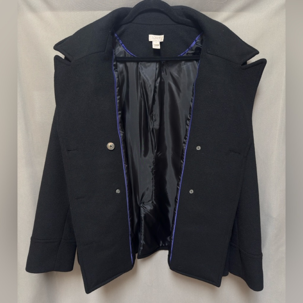 J.Crew Tailored Wool Peacoat — Plus Size 20 — Black Neutral Chic Winter Preppy - Picture 7 of 9
